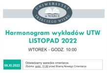 Listopadowy rozkład zajęć UTW