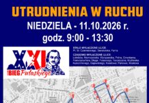 Utrudnienia w ruchu w dniu 11.10.2026