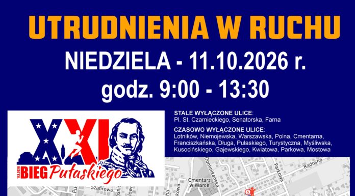 Utrudnienia w ruchu w dniu 11.10.2026